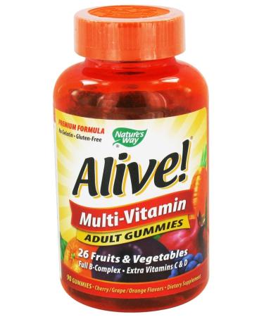 Nature's Way Alive! Multi-Vitamin Adult Gummies Fruit Flavors 90 Gummies