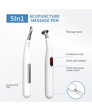 Rechargeable Acupuncture Pencil Therapy Chalk - Pain Relief Acupoints Detector with 5 Massage Heads - Buy Online on GoSupps.com