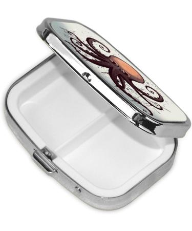 Octopus Printing 2 Compartment Small Pill Case | Cute Travel Pill Box Organizer for Purse & Pocket Gifts - Buy Online on GoSupps.com