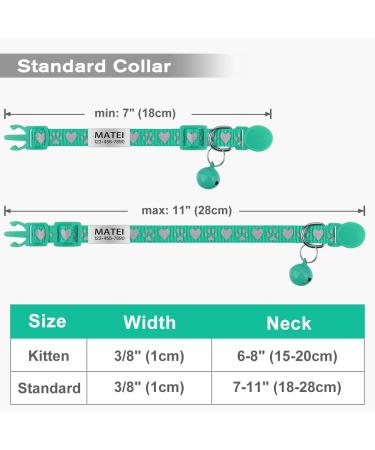 Shop Tagme Cat Neck Band - 2-Pack Reflective Collars with Safety Lock & Bell - Custom Name & Address Shield for Cats & Puppies - Turquoise 18-28 cm - Buy Online on GoSupps.com