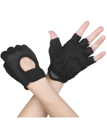 Yasdyri fitness gloves women men training gloves 2 pieces anti -slide silicone breathable sports gloves for weight lifting strength training palm protection cycling movement s black - Buy Online on GoSupps.com