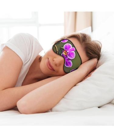 Orchid Flower Print Eye Mask - Ultra-Soft Light-Blocking for Comfort & Restful Sleep | International Shipping Available - Buy Online on GoSupps.com