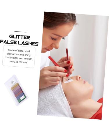 FOMIYES 24 Pairs Glitter False Eyelashes Color Lashes Lash Extension Cosmetic Lashes Colorful False Eyelashes Halloween Cosplay Lashes Colored Eyelashes with Glitter Fiber Extend Manual - Buy Online on GoSupps.com