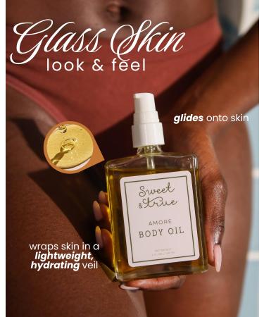 Sweet & True - Amore Body Oil | Lightweight Hydrating Body Oil | Avocado & Camellia Oils | Blood Orange Palmarosa & Jasmine Scent - Buy Online on GoSupps.com
