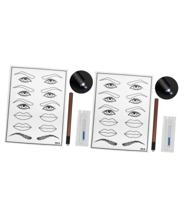 Hemoton 2pcs Practice Skin Kit Embroidery Kit Manual Pen Coffee