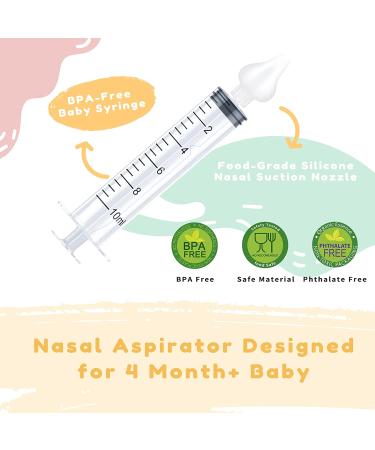 10ml Professional Aufisi Nasal Irrigator for Baby - Safe Silicone Tips - Portable Baby Aspirator & Syringe - Infant Nose Cleaner 2pc - Buy Online on GoSupps.com