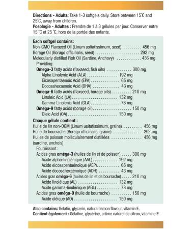 Jamieson NFA Omega 3-6-9 180 Softgels & Chewable Vitamin C 500 mg - White Juicy Peach Flavour 120 Count (Pack of 1) SUPPLEMENT + VITAMIN 9221 - Buy Online on GoSupps.com