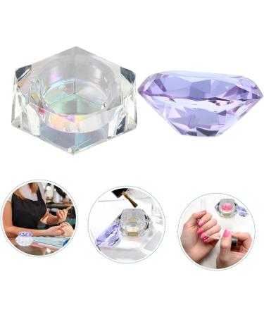 DOITOOL Nail Art Crystal Cup Manicure Glass Jar Empty Sample Jar Glass Paint Jar Nail Acrylic Dish Big Crystal Glass Jars Nails Powder Storage Jar Lipstick Glass Jar Purple Cover Diamond 6.5x8cm Purple - Buy Online on GoSupps.com