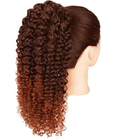 Colorfulpanda Afro Kinky Curly Ponytail 14inch - Black/Auburn Synthetic Hair Extension for Black Women - Buy Online on GoSupps.com