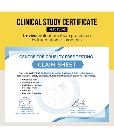 Dr. Sheth's Ceramide & Vitamin C Oil-Free Sunscreen SPF 50+ PA++++ | Non Greasy | For Oily Skin | For Men & Women | 50 g - Buy Online on GoSupps.com