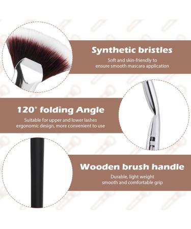 Buy 8pcs Folding Angle Scalloped Lash Brush - 2024 Upgrade Mascara Fan Brush for Perfect Eyelashes | Multifunctional Angled Eyelash Wand - Black - Buy Online on GoSupps.com