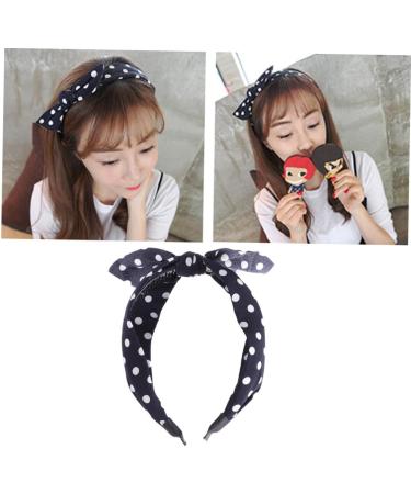 minkissy Bowknot Hair Band Women Hair Hoop Women Headband Polka Dot Headband Blue Miss Black and White Stripes Head Hair Accessories - Buy Online on GoSupps.com