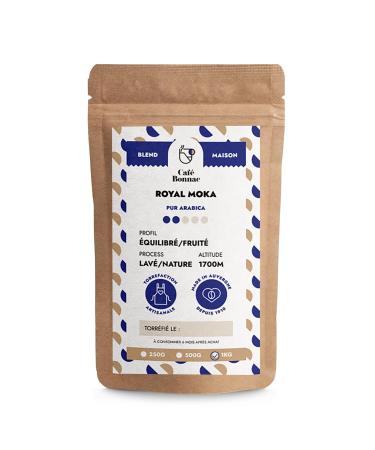 cafe bonnac Caf Bonnac Royal Mocha Blend Ground Coffee 1kg | 100% Arabica | Notes of Mocha Cocoa & Red Berries | French Artisan Roast | Suitable for Filter French Press & Gentle Brewing Methods