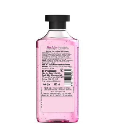 Dabur Gulabari Shower Gel - Damask Rose & Jojoba Oil | 250ml Exfoliating Body Wash | Paraben & Silicone Free | 99% Pure Glycerine | Luxurious Rose Fragrance - Buy Online on GoSupps.com