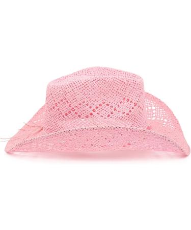 TOVOSO Pink Cowgirl Straw Hat for Women - Shapeable Cowboy Style 1 - Buy Online on GoSupps.com