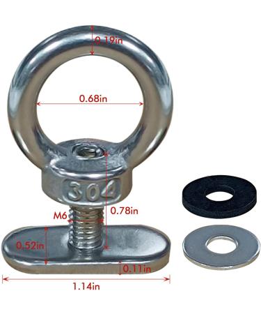 Eupheng Track Mount Kayak Tie Down Eyelet - 6 Piece Hardware Kit for Kayak Canoe Boat Bungee Cord Ropes - Buy Online on GoSupps.com