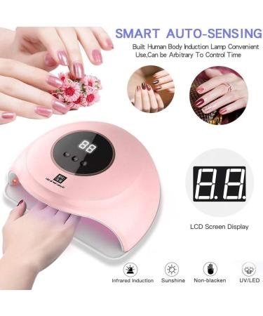 LED UV Nail Lamps Pink 36W Gentle & Not Hurt Hands Black Gel Nail Polish Nail Dryer Curing Lamp with 30/90S Timers Auto Sensor LED Digital Display USB Plug Carry Convenient for Home and Salon One Size Pink - Buy Online on GoSupps.com