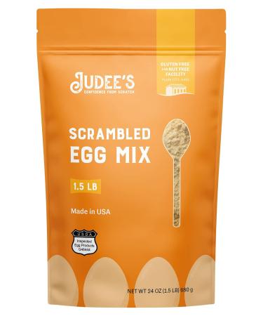 Judee’s Scrambled Egg Mix 1.5lb (24oz) - Pasteurized, 100% Non-GMO, Gluten-Free & Nut-Free - For Baking and Homemade Scrambled Eggs - Made from Real Eggs and Dairy - Great for Travel - Made in USA Scrambled Egg Mix 24 Ounc…