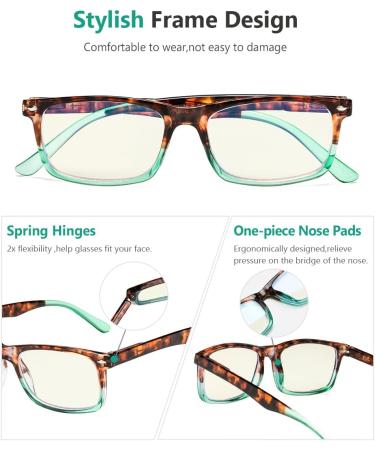 Eyekepper Blue Light Filter Computer Glasses for Men & Women - Tortoise Green Frame - Anti-Glare Eyewear - Buy Online on GoSupps.com