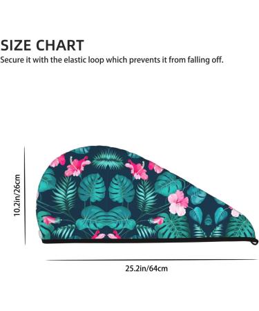 Hawaii Pink Flower Coral Velvet Dry Hair Cap - Unisex Towel Wrap for Bathroom Pool Party & Beach | Ideal Home Accessory - Buy Online on GoSupps.com