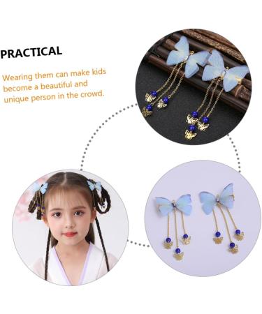 FOMIYES 5 Pairs Hanfu Butterfly Headdress Hanfu Hair Clip Metal Side Hair Barrette Fabric Hairpin Tassel Hair Clips Jeweled Hair Clips Chinese Hair Clips Chinese Style Child China Alloy - Buy Online on GoSupps.com