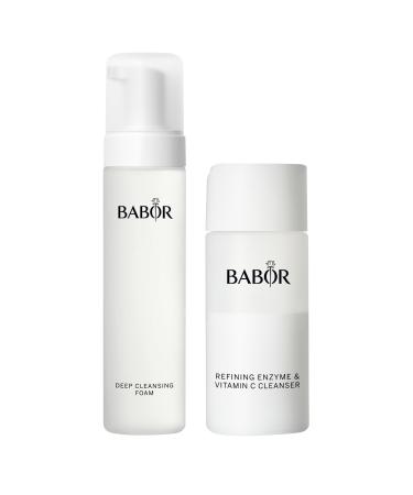 Babor Cleansing Enzymes Cleaner for combination skin oily skin and for impure skin enzymatic cleaning and peeling powder with vitamin C 1 x 40 g market launch 2023 Bundle with Cleansing Foam