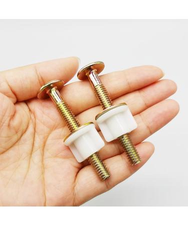 2 Pack Universal Toilet Seat Bolts Screws Set Heavy Duty Toilet Seat Hinge Bolts with Plastic Nuts and Metal Washers Replacement Parts for Top Mount Toilet Seat Hinges - Buy Online on GoSupps.com