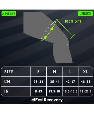 FEEL RECOVERY Compression Knee Support for Men & Women - Relief for Knee Pain Osteoarthritis & Meniscus | Breathable Slip-Resistant (L Green) - Buy Online on GoSupps.com