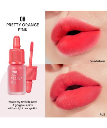 Peripera Ink Airy Velvet Lip Tint Liquid Lip - 008 Pretty Orange Pink - Buy Online on GoSupps.com