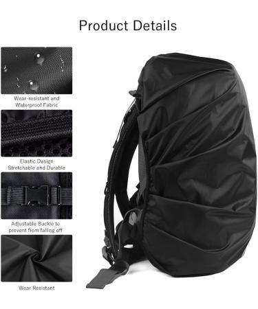 LAMA 2 Pack Waterproof Backpack Rain Cover - Reflective Rucksack Protector for Outdoor Activities | Black Medium - Buy Online on GoSupps.com