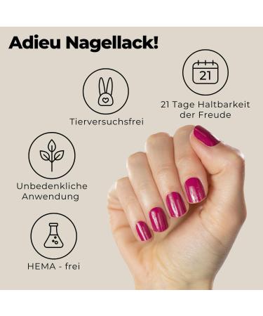 Original Miss Sophie Very Berry Nail Foils - 24 Ultra-Thin Nail Polish Strips for Fingers & Toes - Compatible with Natural Acrylic Gel & Shellac Nails - Buy Online on GoSupps.com