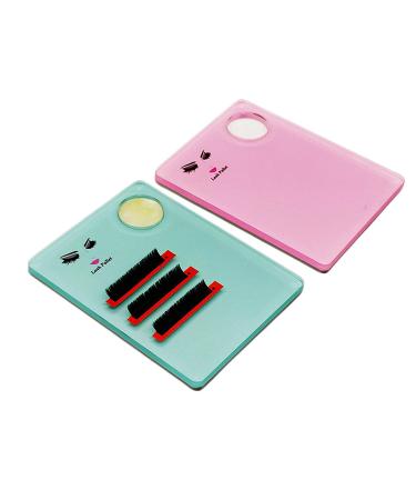 Sisiter 2-in-1 Acrylic Eyelash Extension Pallet + Round Jade Stone Set - Blue | Lash Tray Gasket for Eyelash Grafting Tool Pad - Buy Online on GoSupps.com