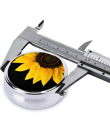 Wild Flower Sunflower Mini Round Pill Box | 3 Compartment Travel Organizer | Portable Medicine Case for Home & Office - Buy Online on GoSupps.com