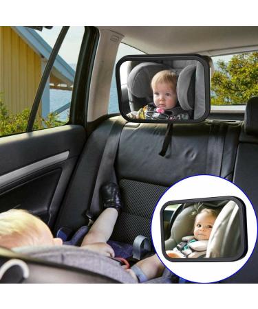Unibos | Baby Rear View Car Mirror for Your Backseat 100% Shatterproof Essentials for Newborn - Drive Safe and Monitor Your Child Drive Safe | 360 Rotation 1 Count (Pack of 1)