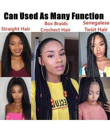 Just Another One 26-inch Pre-Stretched Braiding Hair Extension Yaki Straight Synthetic Hair Braids For Women Girls & Unisex - Black EZ1 Black 26 inches - Buy Online on GoSupps.com
