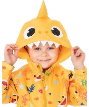 Baby Shark Kids Puddle Suit | Yellow All In One Rain Coat | Shark Family Song Print | Long Sleeve Play Jacket | Gift for Kids 18-24 Months - Buy Online on GoSupps.com