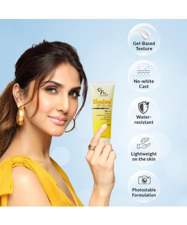 Fixderma Shadow SPF 50+ Gel | Titanium Dioxide & Zinc Oxide Sunscreen | Broad Spectrum UVA/UVB Protection | Water Resistant | 2.64 Oz - Buy Online on GoSupps.com