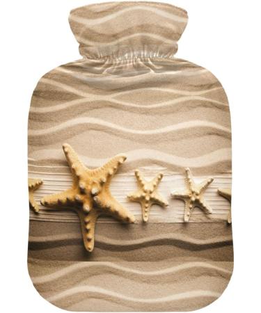 Naanle Beach Wood Seestern Hot Water Bottle with Cover - 1L Transparent Heat Bottle for Bed Hand & Feet Warmer Pain Relief & Cold Therapy - International Shipping Available - Buy Online on GoSupps.com