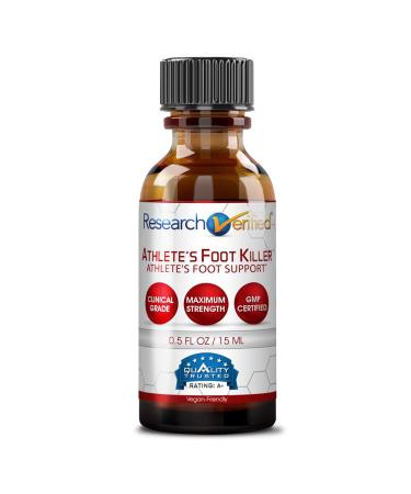 Research Verified Athlete's Foot Killer - Top Athlete's Foot Relief - 25% Undecylenic Acid and Tea Tree Oil. Reduce duration frequency and severity - 1 Bottle