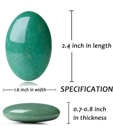 Buy Xiannvxi 2.4 Polished Green Aventurine Worry Stones - Natural Crystal Gemstones for Reiki Healing & Massage | International Shipping - Buy Online on GoSupps.com