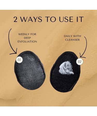 MS Premium Exfoliating Facial Mitt - Dry Skin Remover for Face Deep Exfoliating Scrubber Instantly Removes Dry Skin Gently Improves Complexion Shower Mitt for Gentle Face Exfoliation 1pc - Black - Buy Online on GoSupps.com