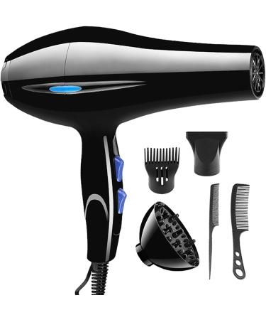 High-Power 2200W Ion Hair Dryer | Cold Hot Air Mode Styling Nozzles Pointed Tail Comb Flat Comb for Home Use - Buy Online on GoSupps.com