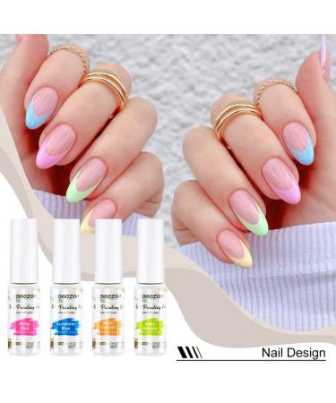 Gel Liner Nail Polish Set - 12 Colors for Swirl French Nails | Thin Brush for Nail Art | Neon Gel Set for Women & Girls - Buy Online on GoSupps.com
