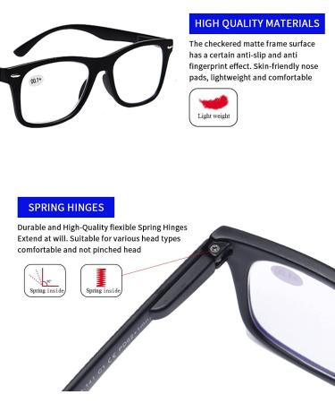Blue Light Blocking Computer Reading Glasses 1.5 4-Pack - Men Women Spring Hinges Readers - Comfortable Mix Color - Reduce Eye Strain - Buy Online on GoSupps.com