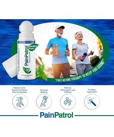 PainPatrol Pain Relief Gel - Cooling Gel with 8.5% Menthol | Fast-Acting Roll-On for Muscle Joint & Back Pain | Topical Analgesic | 3 oz - Buy Online on GoSupps.com
