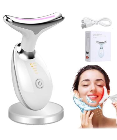 Nadove Micro-Glow Facial 10 in 1 Nadove Micro Glow Face Sculptor Nadove Microglow Facial Firm Skin 7 Color Face and Neck Care Micro Glow Facial Lift Firm The Jaw Neck and Chin (White)