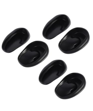 KALLORY 6pcs Hair Dye Ear Covers  Salon Plastic Earmuffs Professional Ear Protectors Hair Coloring Accessories (Black)