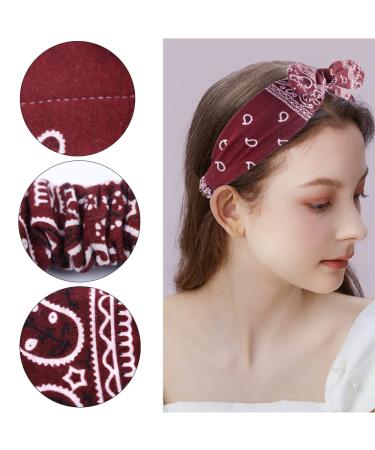 LAPOHI 4 Pack Paisley Print Headbands for Women - Retro Knot Style, Adjustable Headwrap for Girls - Classic Design - Buy Online on GoSupps.com
