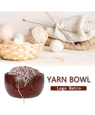 Wonderbooom Rosewood Yarn Bowl and 12 Bamboo Crochet Hooks Set - Handmade Wool Storage and Holder for Knitting - Perfect Mother's Day Gift - Buy Online on GoSupps.com