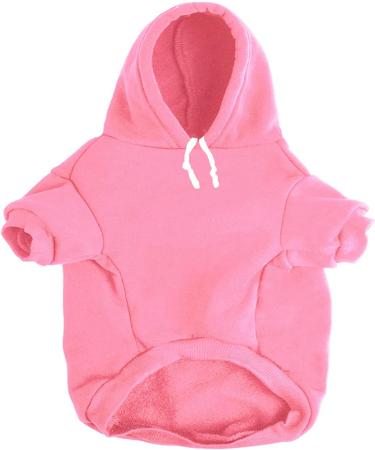 Izefia Dog Hooded Sweater - Warm Cotton Pet Clothing for Small & Medium Dogs - Pink - Stylish Dog Jacket Coat - Buy Online on GoSupps.com